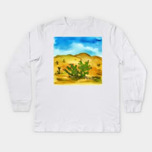 Prickly Pear cactus Kids Long Sleeve T-Shirt